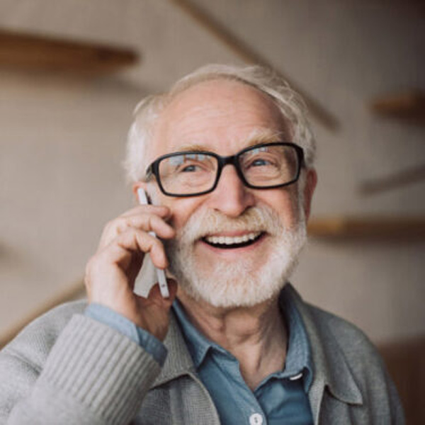 mature man on the phone